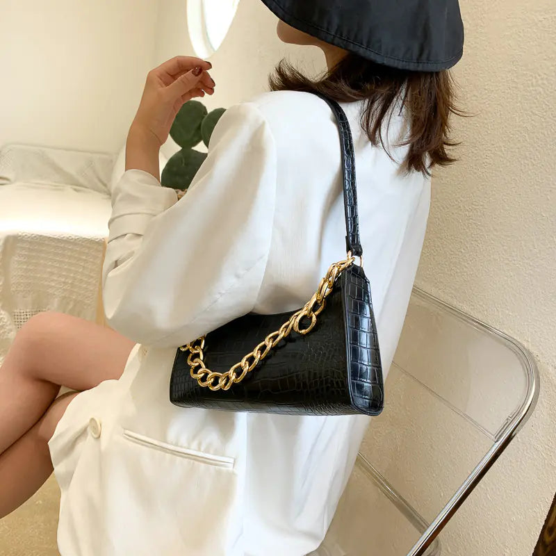 Fashionable Crocodile Pattern Shoulder Bag for Women