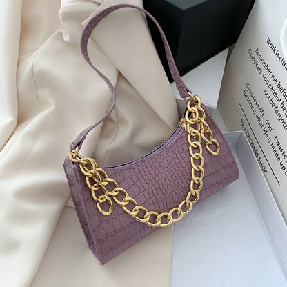 Fashionable Crocodile Pattern Shoulder Bag for Women