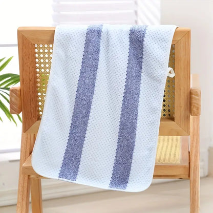 Striped Coral Fleece Absorbent Face Wash Towel (1pc)