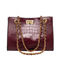 Crocodile Pattern Chain Shoulder Bag