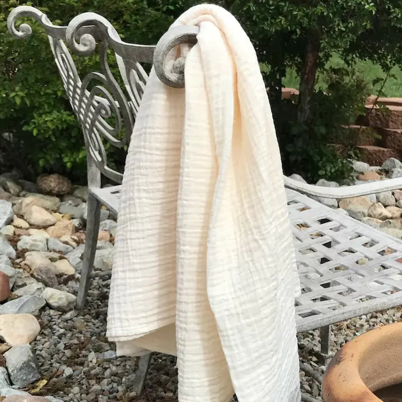 Etsy Embroidered Baby Swaddle Blanket - Muslin Fabric