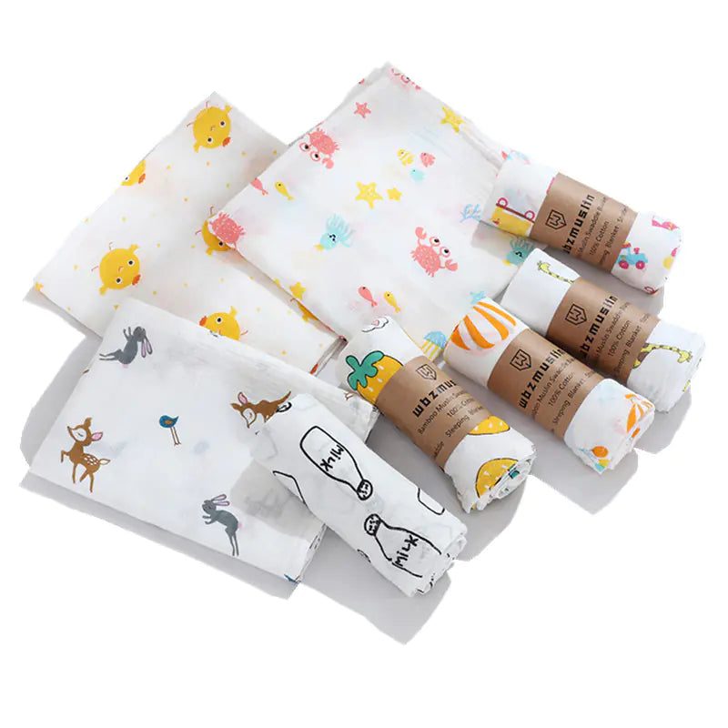 Double Layer Cotton Muslin Baby Swaddle Blanket