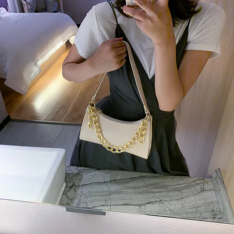 Fashionable Crocodile Pattern Shoulder Bag for Women