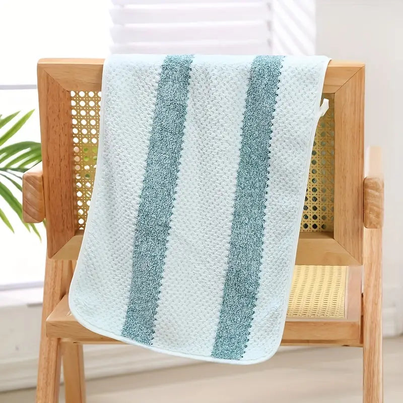 Striped Coral Fleece Absorbent Face Wash Towel (1pc)