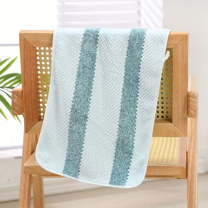 Striped Coral Fleece Absorbent Face Wash Towel (1pc)