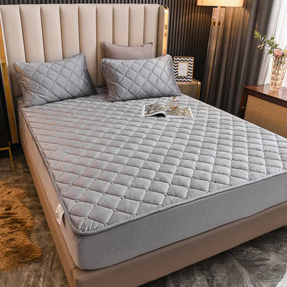 Thick Coral Fleece Mattress Protector Cover with Cotton